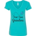 thumbnail image 3 of Inktastic First Time Grandma Butterfly Women's V-Neck T-Shirt, 3 of 5