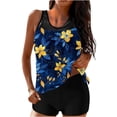 thumbnail image 2 of Women's Tankini Swimsuit Scoop Neck Ruffled Cuff Loose Top with Boyshorts Loose Fit Lightweight Soft Stretch Beach Bathing Suit, 2 of 4