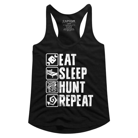 Monster Hunter Hunt Repeat Black Women's Racerback Tank Top