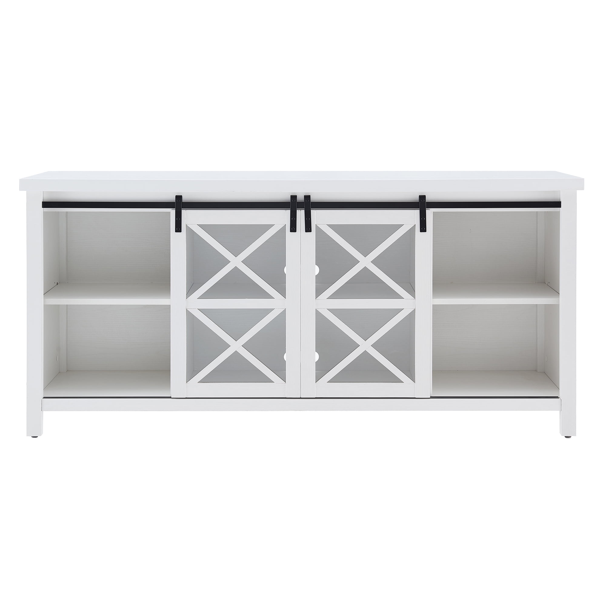 Evelyn&Zoe Clementine Rectangular TV Stand for TV's up to 75", White