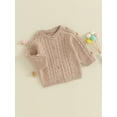 thumbnail image 4 of xiaxaixu Infant Baby Boy Girl Knitting Cardigan, Solid Color Round-Neck Long Sleeve Button Closure Sweater Coat for Autumn, 4 of 9