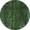 thumbnail image 1 of Ahgly Company Indoor Round Abstract Turquoise Blue Modern Area Rugs, 6' Round, 1 of 4