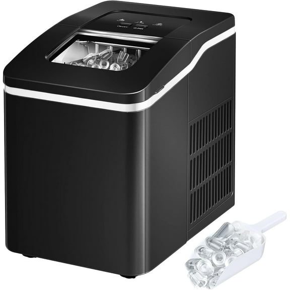 ARLIME Countertop Ice Maker Machine, Ready in 8 Mins, 26Lbs/24H, Self-Cleaning Electric Ice Making Machine with Scoop and Basket for Home, Office, Party, Bar (Green)