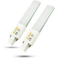 thumbnail image 1 of Czcpp- Lot de 2 6W LED GX23 PL Lampe GX23d Base 2 Broches 13W CFL/Compact Lampe Fluorescente Remplacement 120V Blanc Chaud Tube Unique LED PL Ampoule Horizontale Encastrée (Enlever/outrepasser le Ballast), 1 of 4