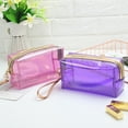 thumbnail image 4 of 4 pieces PVC transparent cosmetic bag, portable cosmetic bag-Violets, 4 of 5