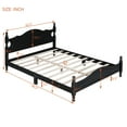 thumbnail image 3 of Queen Size Platform Bed Frame with Headboard,Retro Style Queen Bed Frame with Slat Support for Bedroom,85.2"x62.5"x39.4",Black, 3 of 8