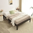 thumbnail image 3 of Stella Solid Pine Wood Queen Platform Bed Frame - Tobacco, 3 of 7
