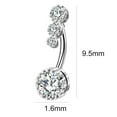 thumbnail image 4 of Ayyufe Women Belly Button Rings Round Cubic Zirconia Barbell Stud Body Piercing Belly Navel Ring for Women Body Piercing, 4 of 6
