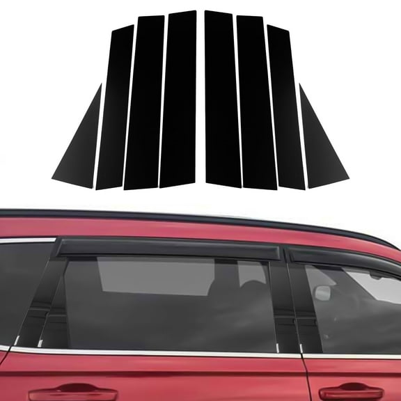 Xotic Tech Pillar Post Side Door Window Cover Trim Pre-Cut Molding, Compatible with Honda CRV 2023-up (Glossy Black)