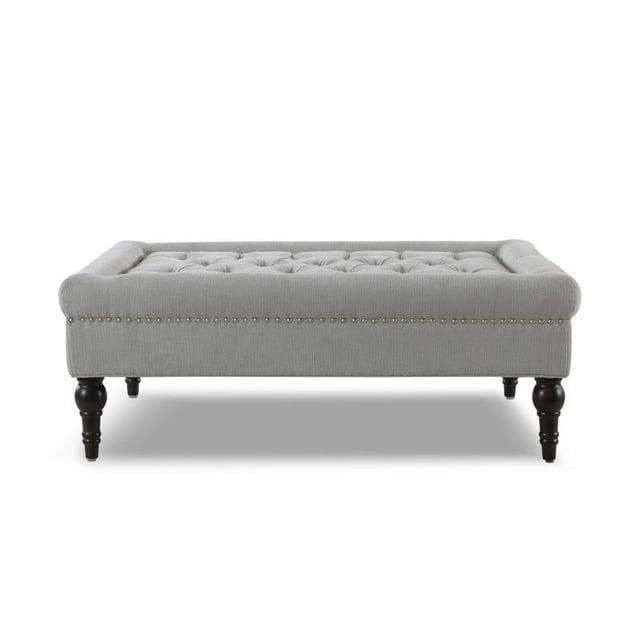 Giselle Large Square Cocktail Ottoman Mineral Grey