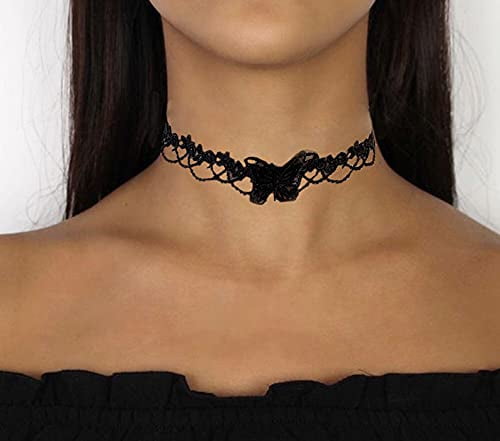 SHTUUYINGG Black Lace Choker Necklace 