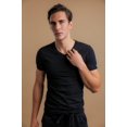 thumbnail image 2 of Men's Cottonique M17721 Latex Free Organic Cotton V-Neck T-Shirt (Black S), 2 of 5