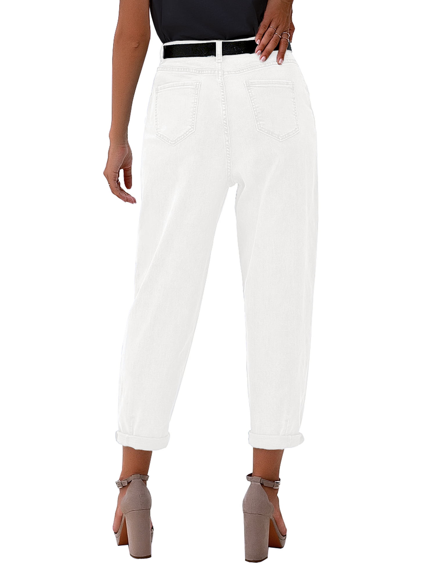 luvamia Classic High Waisted Jeans for Women Fit Tapered Jeans Boyfriend Pants White Size S Size 4 Size - Walmart.com