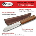 thumbnail image 2 of SZCO 8" Classic Patch Knife, Full Tang Handle with Brass Pins, Stainless Steel Fixed Blade Utility Tool with Leather Sheath for Hunting and Traditional Crafting, 2 of 4