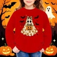 thumbnail image 4 of Lutiedan Halloween Sweatshirt for Girls Pumpkin Ghost Graphic Pullover Tops Baggy Crewneck Spooky Season Sweatshirt Size 1-13, 4 of 6