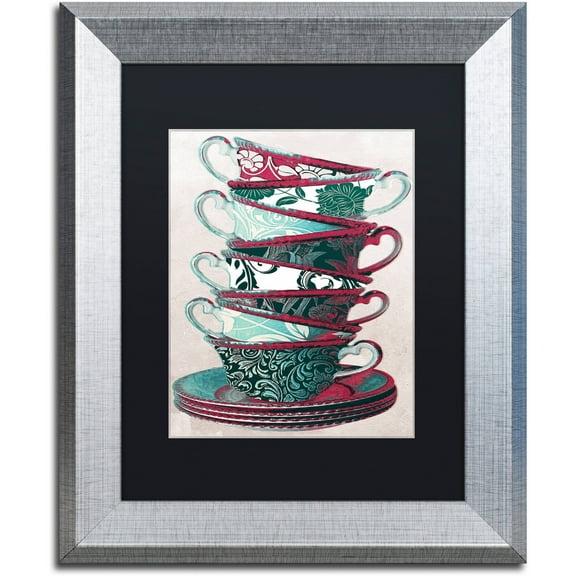 Trademark Fine Art "Afternoon Tea III" Canvas Art by Color Bakery Black Matte, Silver Frame