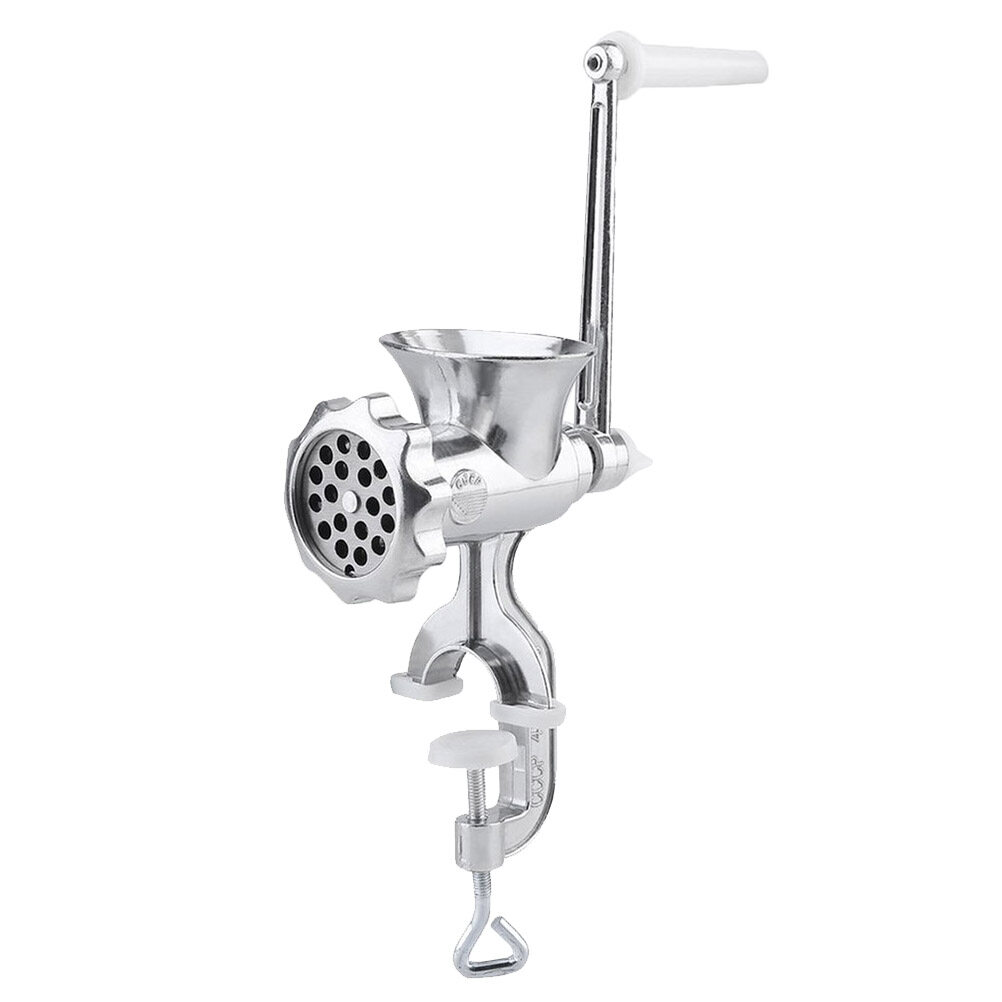 Manual Meat Mincer Grinder Sausage Mince Food Maker Kitchen Metal Sausage Stuffer Tool (Silver