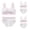 Pink 3pcs, variant on LYMAYTER Teen Girls Cotton Vest Style Training Bra Set Girls Soft Beginner Bras Comfortable Underwear