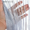 thumbnail image 4 of BadPiggies Glitter String Door Curtain Panels Window Curtains Room Dividers Silver Ribbon Thread Fringe Strip Tassel Fly Screen for Door Kitchen(39"x78"), 4 of 7