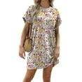 thumbnail image 2 of Deago Women's Summer Dresses Beach Boho Casual Loose T-Shirt Dress Floral Short Sleeve Flowy Sundress with Pockets, 2 of 9