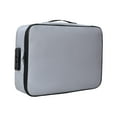 thumbnail image 2 of Bolsa para documentos ignífuga, bolsa para documentos, estuche portátil multicapa para tarjetas, almacenamiento de archivos gris con cerradura, 2 of 9