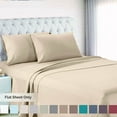 thumbnail image 2 of Empyrean Bedding Premium Flat Sheets – 2-Pack “110 GSM” Top Bed Sheets Double Brushed Microfiber Thick and Comfortable Flat Sheets Set, Luxurious & Soft Hotel Hypoallergenic, Queen, Beige Cream, 2 of 5