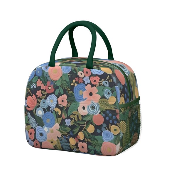 Womens Pioneer Flower Floral Print Pattern Lunch Box for Work,Insulated Lunch Bag for Women,Loncheras Para Mujer,Leakproof Adult Lunch Bag for Work,Beach,Travel,Picnic,Camping