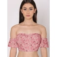 thumbnail image 5 of HERE&NOW Women's Printed Off Shoulder Cute Tube Top Short Puff Sleeves High Waist Casual Wear Summer Crop Top, 5 of 7