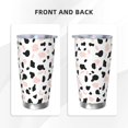 thumbnail image 4 of 20oz Car Cup Three-Piece Set Of Single Silver Edge No Smell Easy To Carry Heat Preservation For Daily Car Sports Travel Simple Cow-Print Pattern1_2, 4 of 8