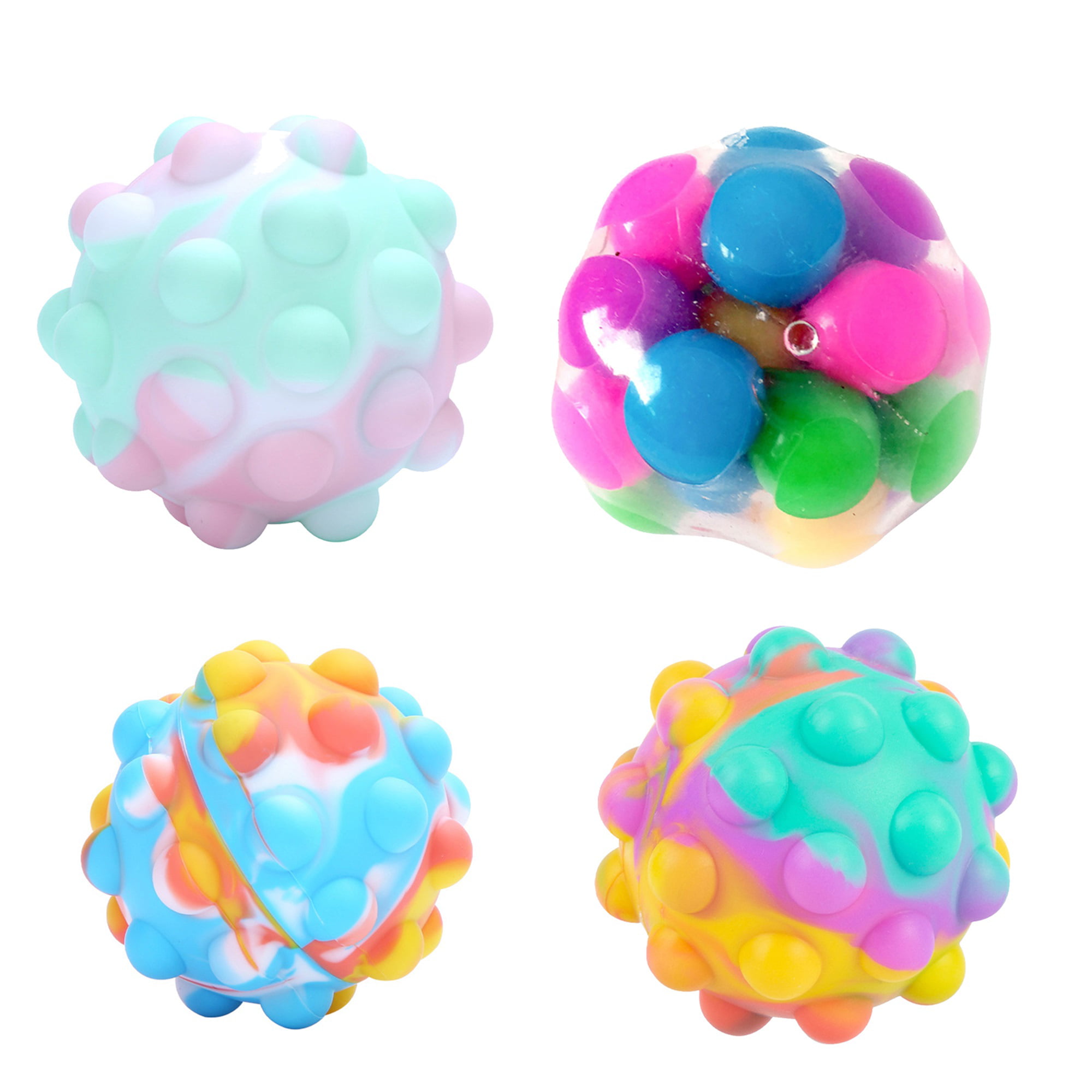 Squeeze Stress Relief Toy Gift for Kid Adult Multi-Color Silicone Push Bubble,Decompression Sense Fidget Toys 3 Pack Tie Dye Push Pop Fidget Toy Square 