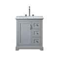 thumbnail image 2 of Eviva Houston 30" Gray Bathroom Vanity w/ Double Ogee Edge White Carrara Top, 2 of 3