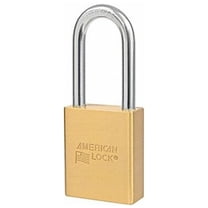 American Lock Keyed Padlock, 15/16 in,Rectangle,Gold A3651D045KA