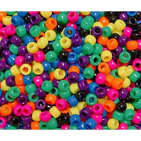 JOLLY STORE Crafts Hot Kandi 9x6mm Pony Beads, Made in USA, 500pcs