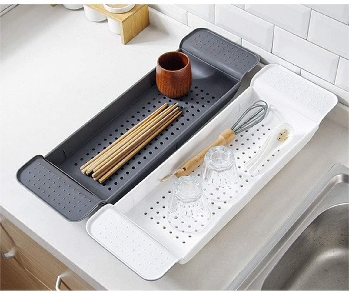 Mornenjoy Bath Tray for Tub,Bathtub Caddy Tray, Expandable Bath Tub Table Tray Bathtub Shelf Caddy Tray Bath Stand Kitchen Shelf Bathroom Bath Board Organizer Trays for Wine Book Bath Products (Grey)
