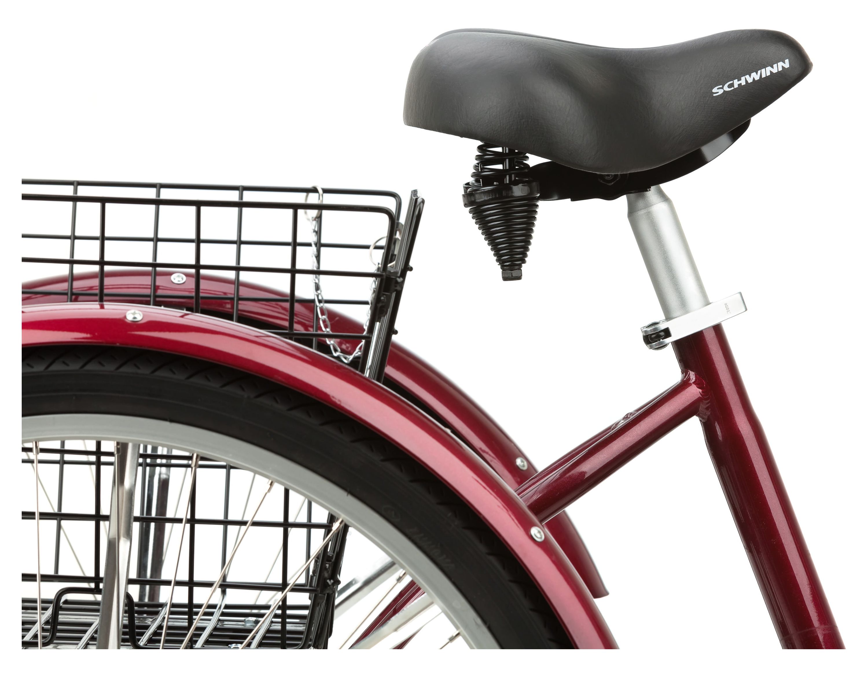 Schwinn Meridian Adult Tricycle, 26-inch wheels, rear storage basket, Cherry - image 2 of 6
