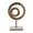 Brown Circle Solid Geometric Round 9" x 4" x 13", variant on 8" x 18" Brown Mango Wood Cut-Out Abstract Sculpture with Marble Base, by DecMode