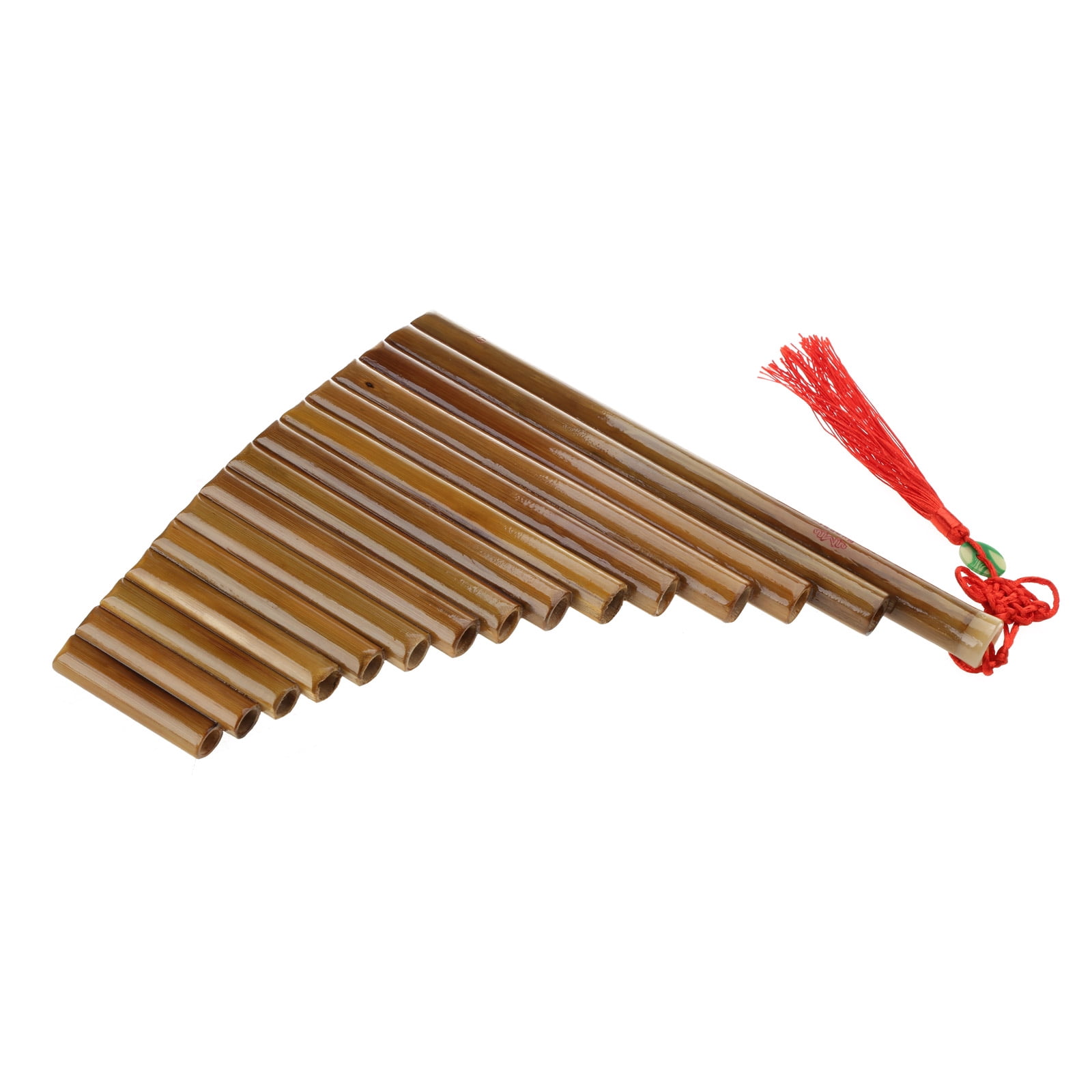15 Pipes Traditional Brown Pan Flute G for Key Chinese Musical Instrument Pan Pipes Woodwind Instrument
