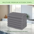 thumbnail image 4 of Elegant Comfort 100% Turkish Cotton 18-Pack Waffle Kitchen Towels - Quick Drying and Absorbent Kitchen Dishcloth Towels, Soft Multi-Purpose Cleaning Towels, 13 x 13, Gray, 4 of 5