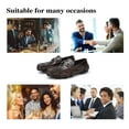 thumbnail image 4 of Mens Leather Loafers Comfortable Non-slip Driving Shoes Lightweight Office Shoes Business Boat Shoes Brown 9 US, 4 of 7