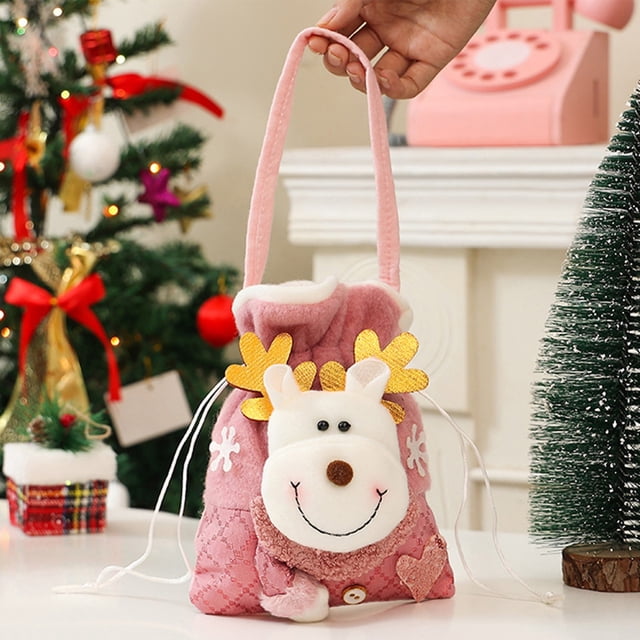 Bolsas de regalo navideñas para dulces y pequeños obsequios | Bolsas de poliéster con lentejuelas para dulces | Bolsas festivas para recuerdos de fiesta, ideales para manzanas