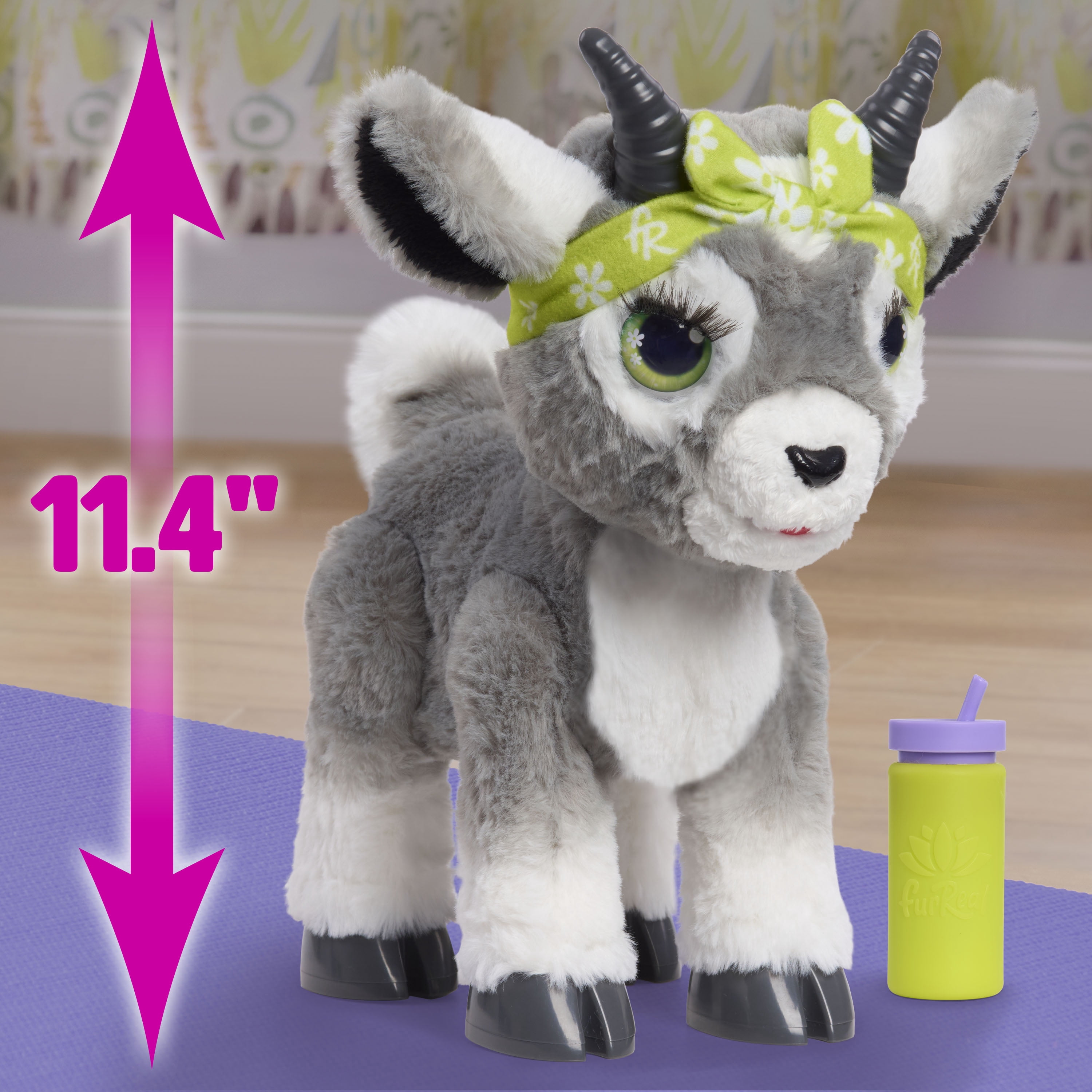 furReal Daisy the Yoga Goat Interactive Toy, 11-inch Realistic Plush