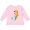 thumbnail image 3 of Inktastic Cute Little Mermaid, Orange Hair, Purple Sea Star Girls Long Sleeve Toddler T-Shirt, 3 of 5