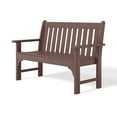 thumbnail image 3 of WestinTrends Malibu Outdoor 2-Person All-Weather HDPE Front Porch Garden Bench, Dark Brown, 3 of 15