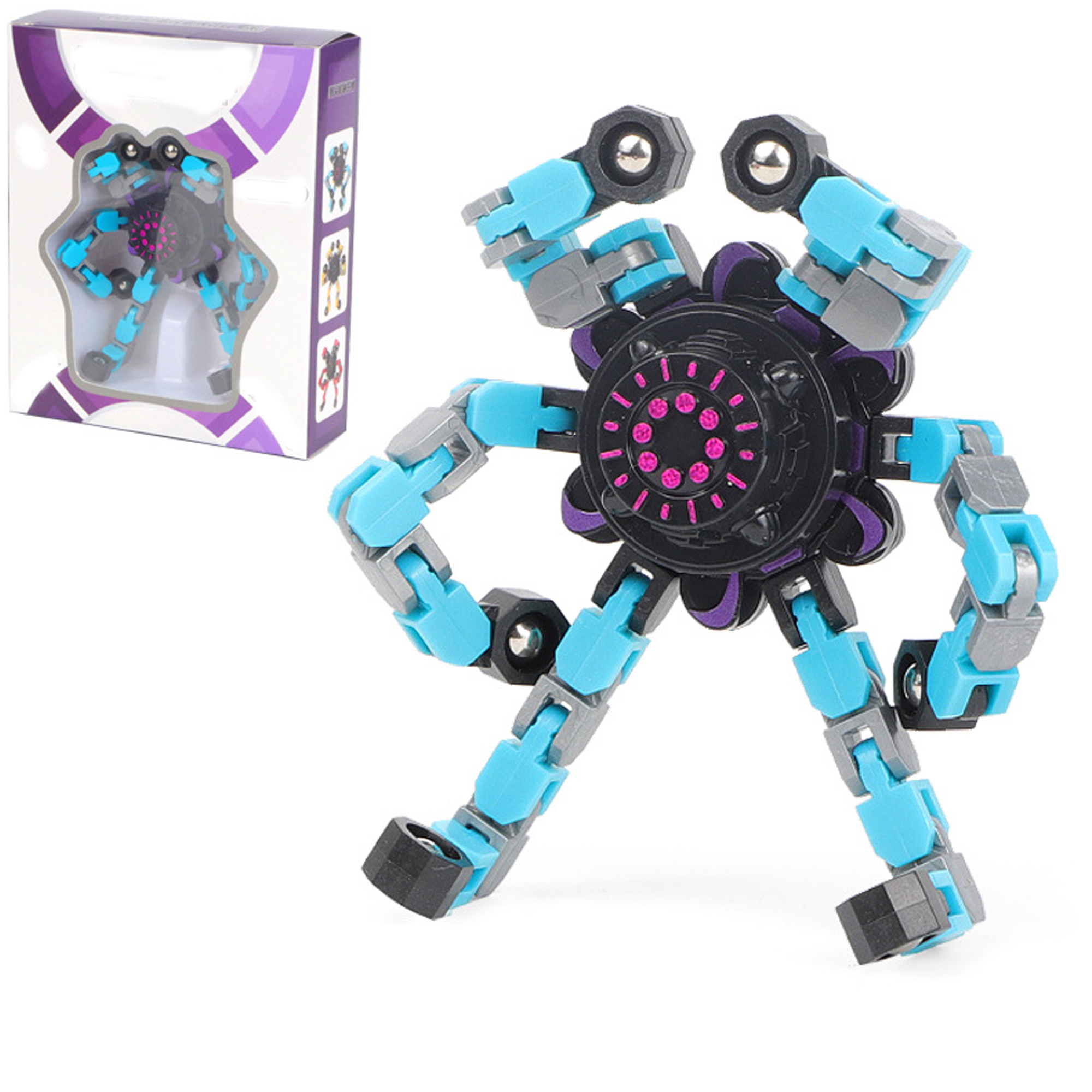 Deformable Fidget Robot Spinners, Sensory Fidget Spinners Toys Finger