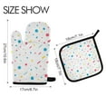 thumbnail image 2 of Yayeee Oven Mitts and Pot Holder Set of 4 Heat Resistant Kitchen Gloves Baking Hot Pad, White Retro Pattern, 2 of 5