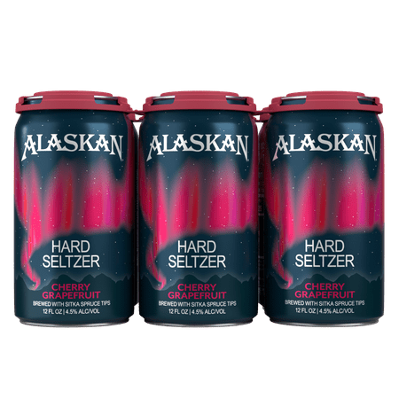 Alaskan Cherry Grapefruit Craft Seltzer Beer, 12 fl oz 6 Pack, Cans 4.5% ABV