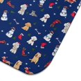 thumbnail image 3 of Dark Blue Christmas Dog and Snowman Pattern Dish Drying Mat for Kitchen 1 Pack, Ultra Absorbent Microfiber Dishes Drainer Mats,18x24in(46x61cm), 3 of 4