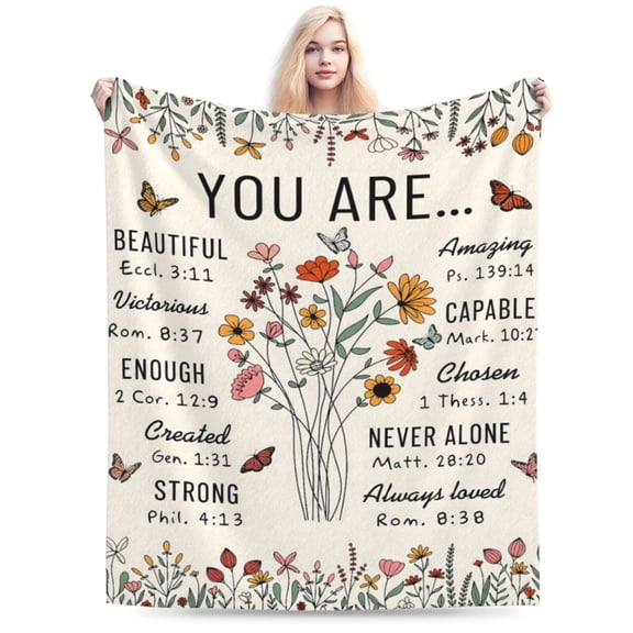 Christian Birthday Gifts for Women Faith, Christian Throw Blanket, Inspirational Religious Spiritual Gifts 50x40