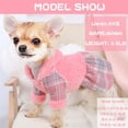 thumbnail image 3 of Vestido para perro Sebaoyu, suéter de invierno cálido de forro polar con capucha, rosa, XS, 3 of 7