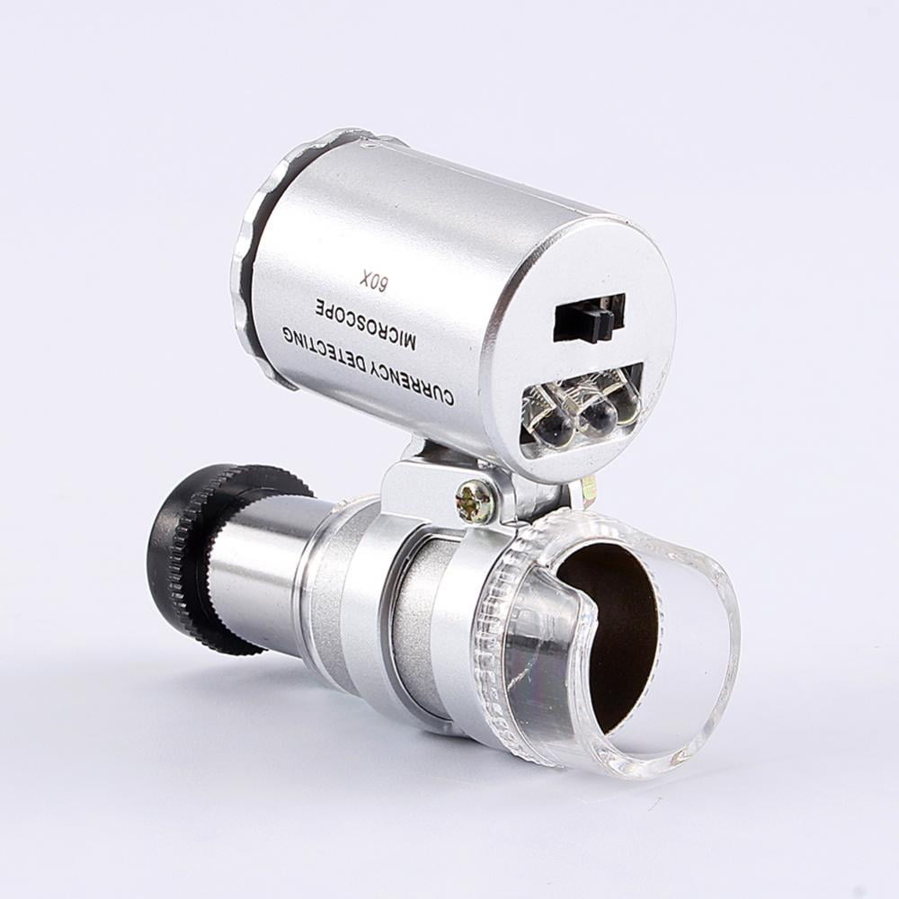 Ba30DEllylelly Mini Microscope Portable avec loupe Multifonction 60X 